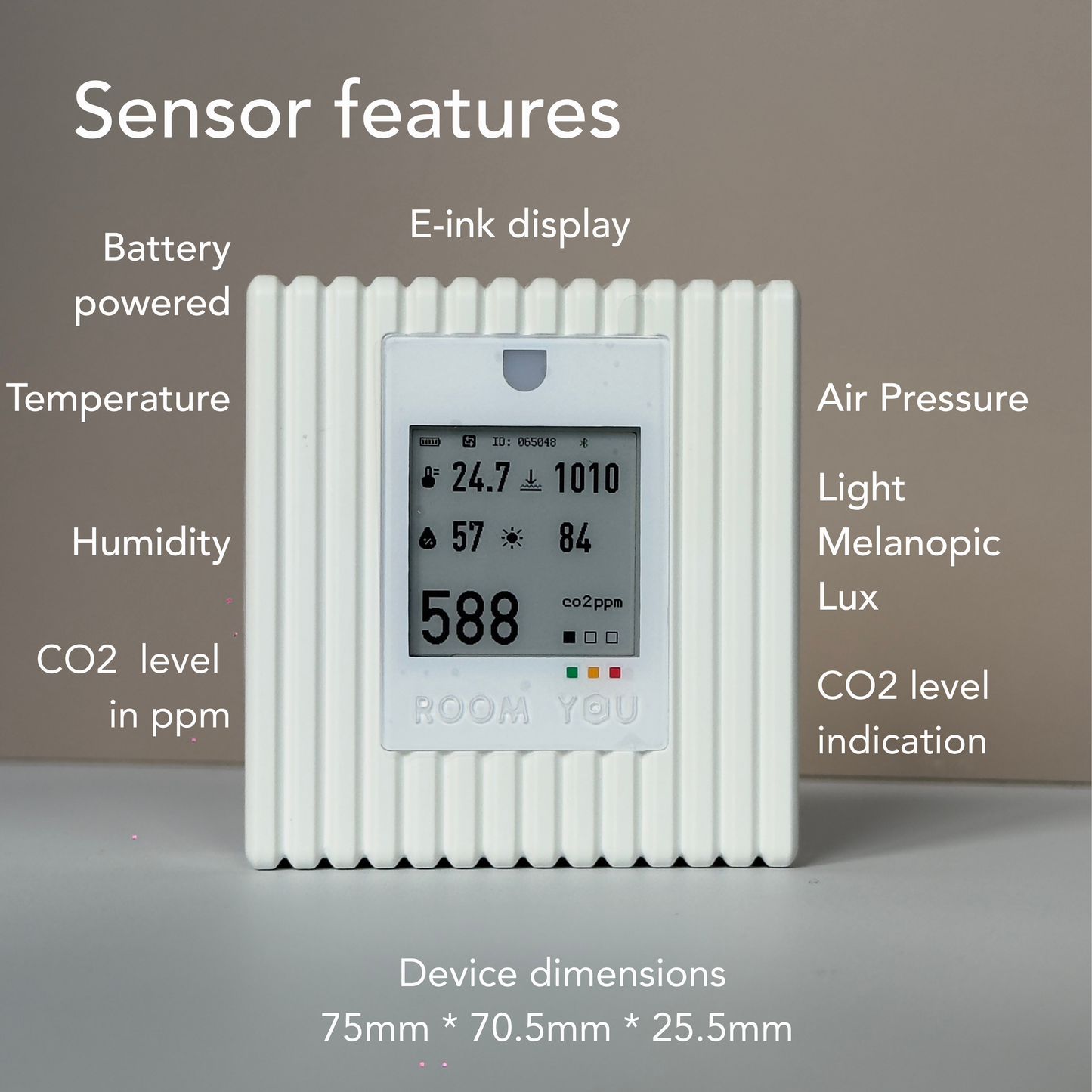 RoomYou1 Sensor (CO2, Melanopic Lux, en meer)