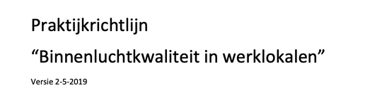 Practical guideline for indoor air quality in work areas in Belgium: Analysis